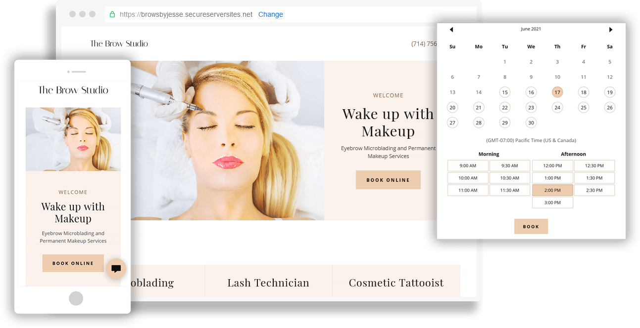 Build a website for your Salon or Permanent Makeup Studio