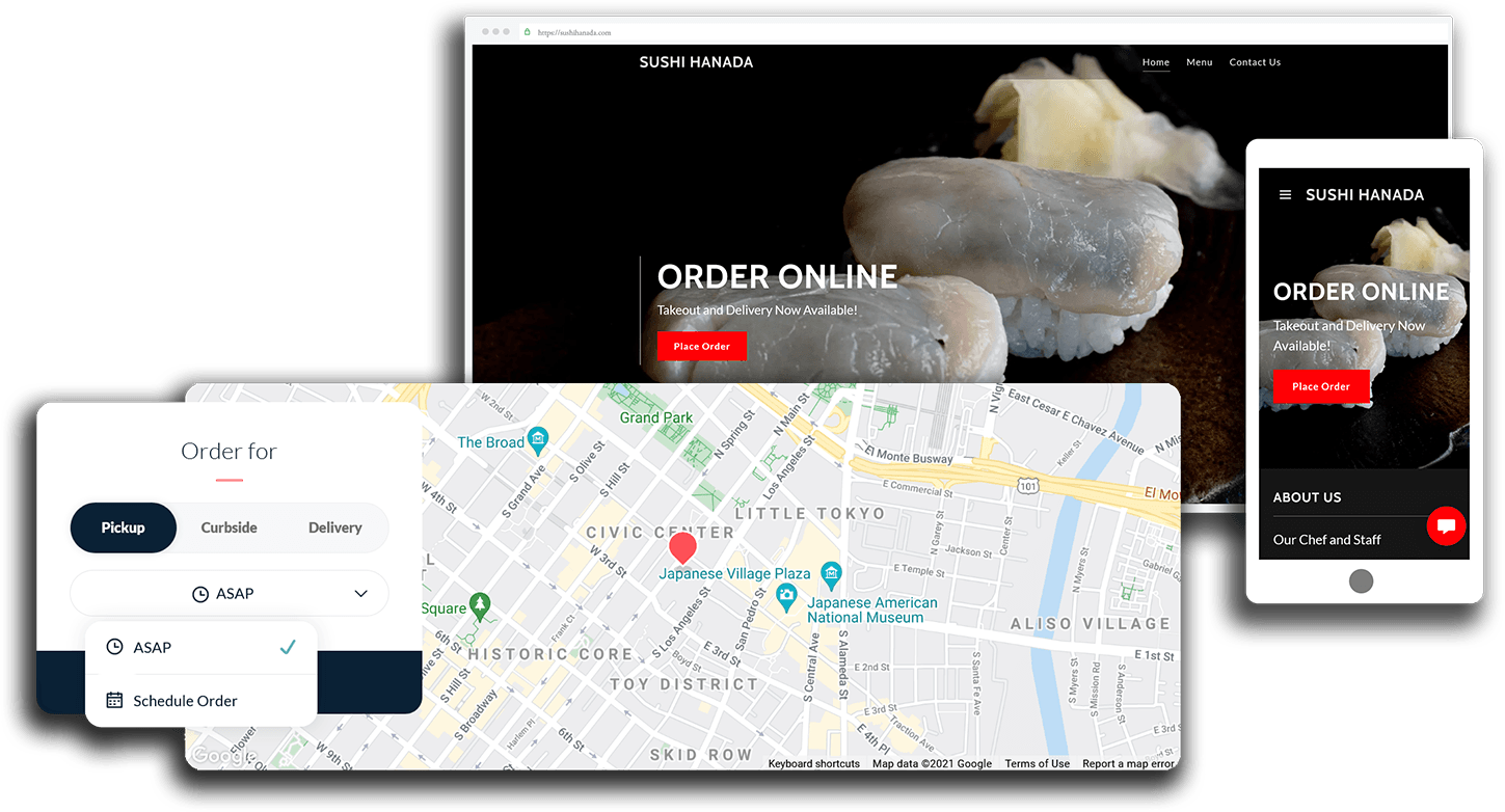 Build a website with restaurant online ordering