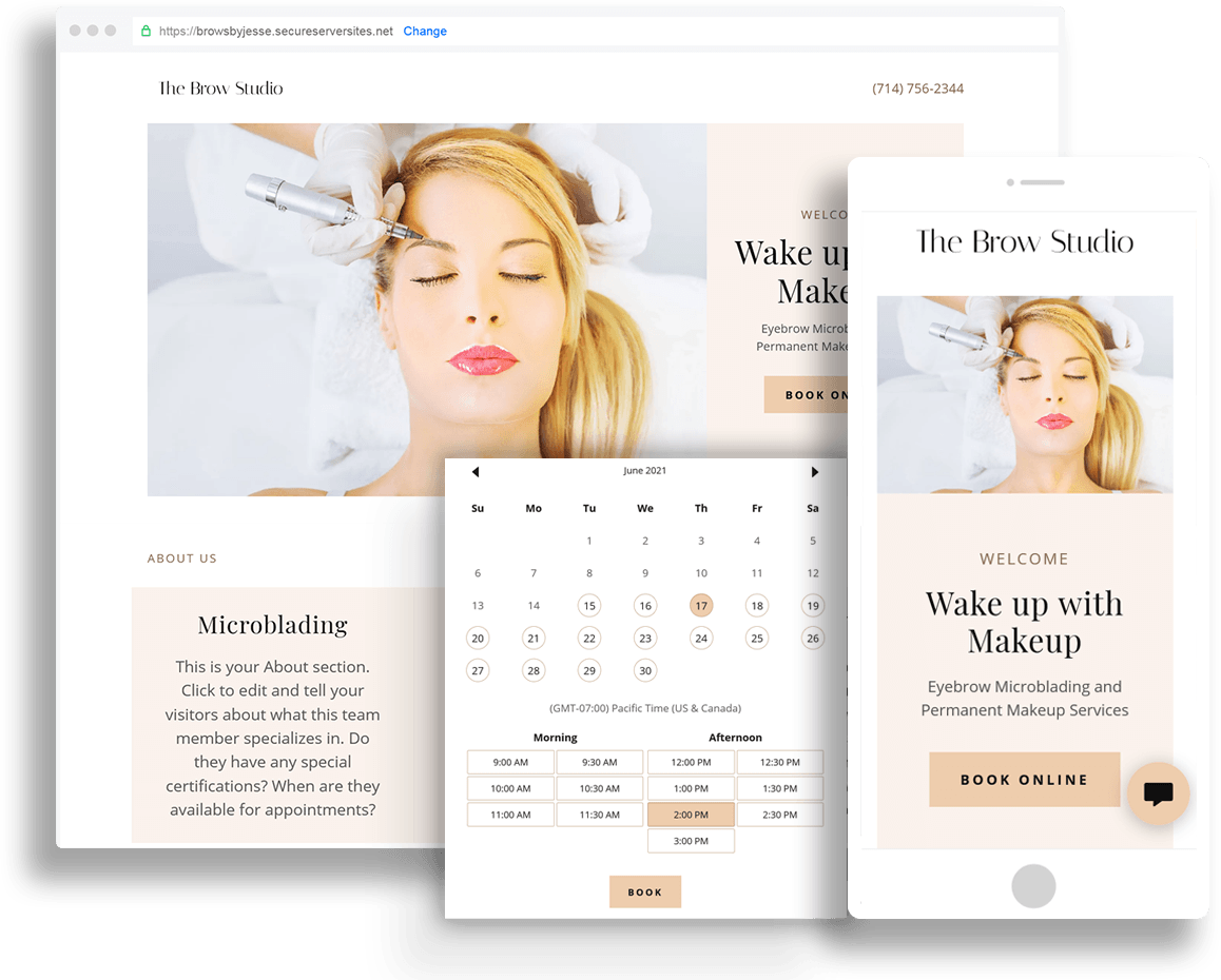 Build a website for your Beauty Salon or Permanent Makeup Studio